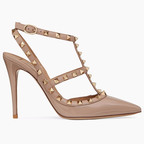 Valentino Shoes - Valentino Garavani Patent Rockstud Caged Pumps 100 MM